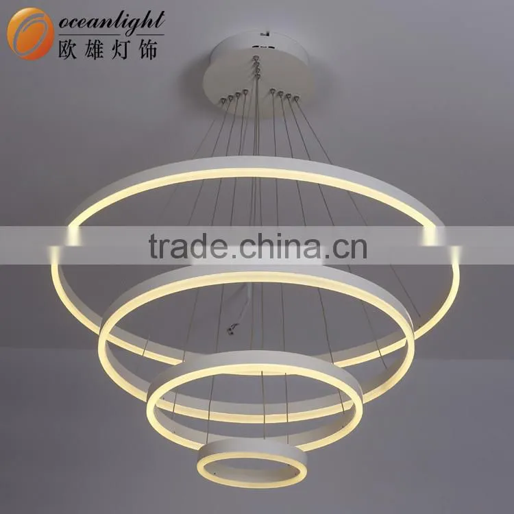 Pendant Chandelier Modern Acrylic Painted Light Four Circles Pendant Lamp OXD9972-4DW