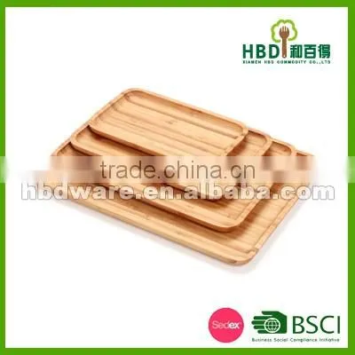 Hot selling rect bamboo tapas serving dishes , catering serving dishes