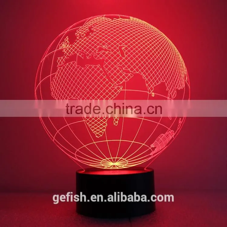 Cheap 3D Acrylic table Earth lamp Christmas gift