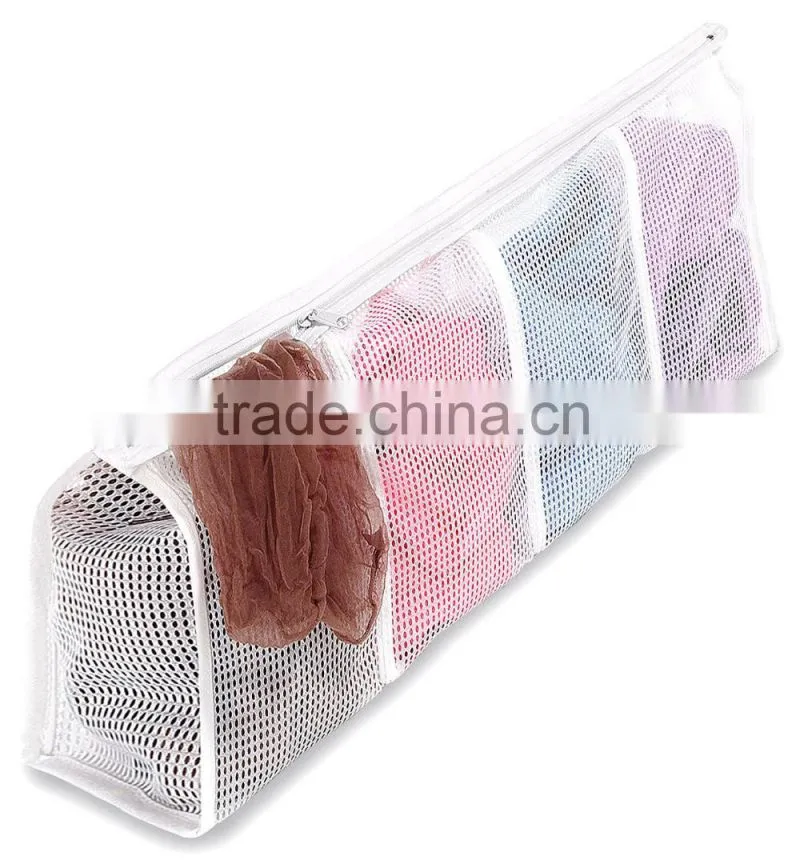 Polyester Mesh Hosiery Wash Bag With 4 Compartments