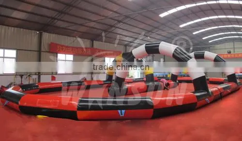 Funny commercial Outdoor custom logo inflatable race track for sale