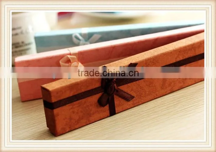 cheap narrow & long gift box with ribbon