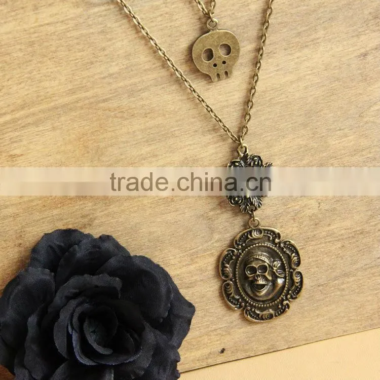 MYLOVE flower skull sweaterchain long necklace vampire MLSC-22