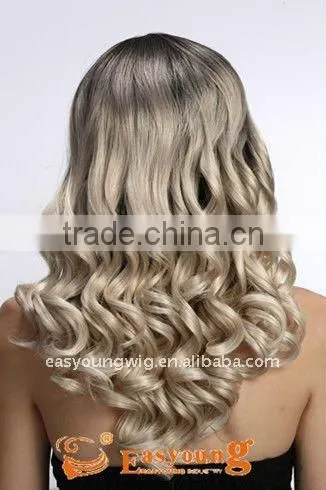 Abigail Hair Top quality 20 Inch Black end wavy end Blonded color synthetic wigs