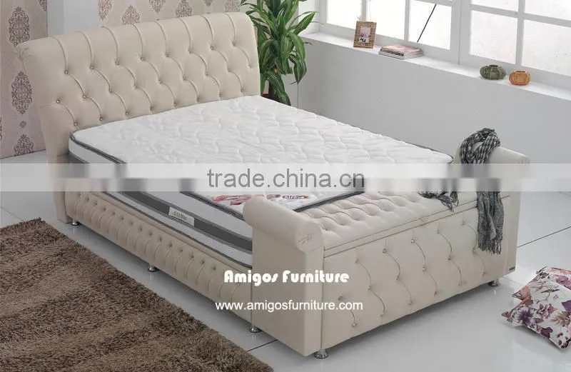 French style elegant latest double bed full size bed on sale