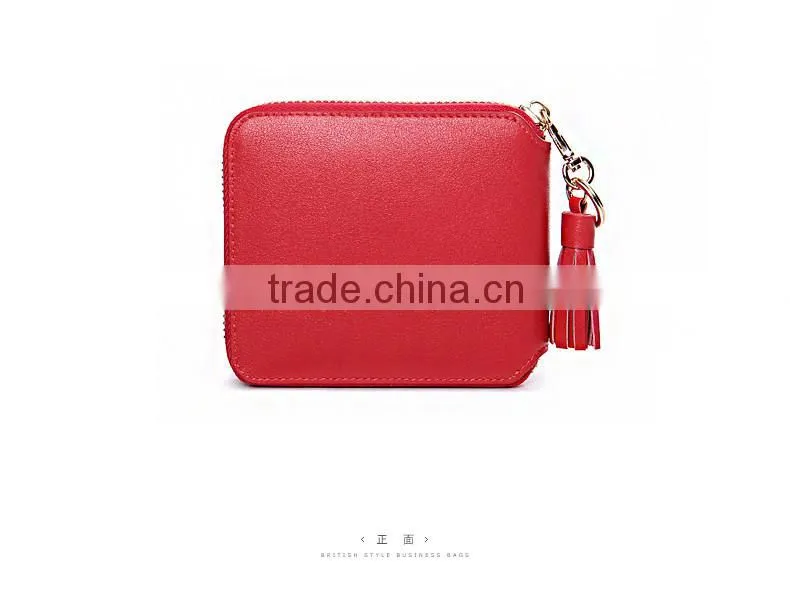 leather macrame women wallet and purse zipper open with coin slot