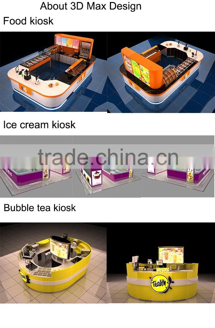 best selling Custom Made frozen yogurt kiosk/ice cream kiosk/bubble tea kiosk