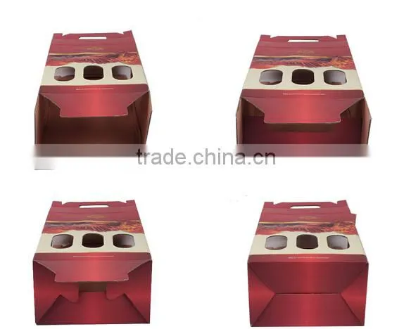 Wholesale custom cheap Ivory board & corrugated board 6 bottles wine box gift boxes