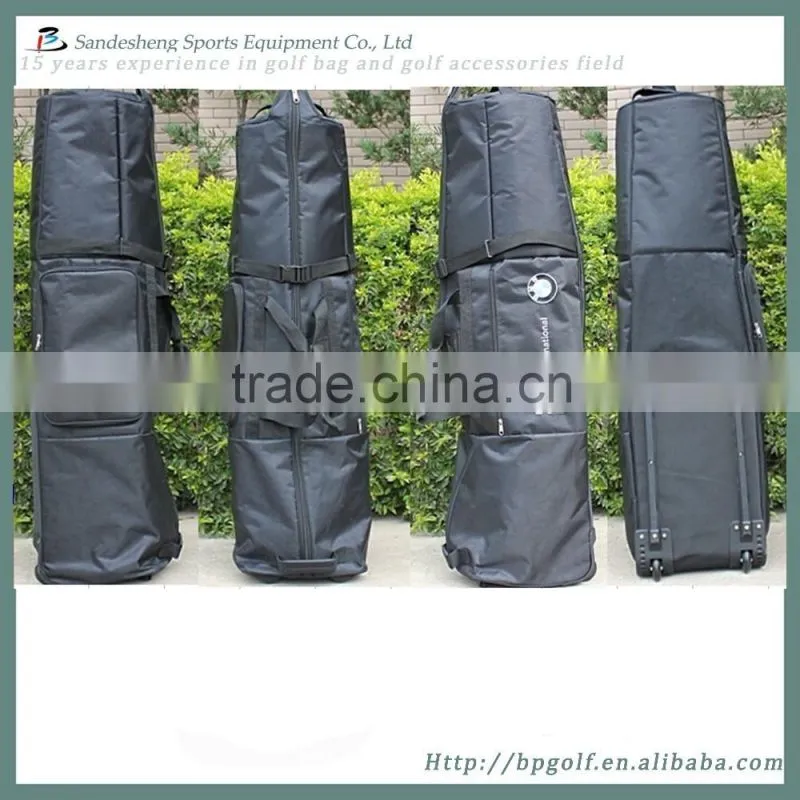 2016 new design foldable golf travel bag on wheels