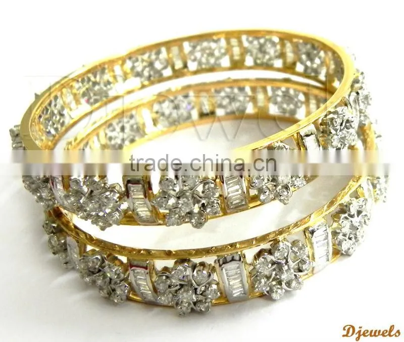 Diamond Gold Bangles, Bridal Bangles, Diamond Jewelry
