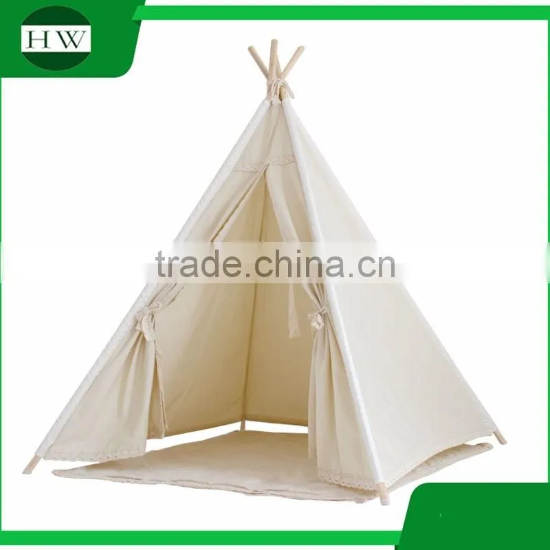 Wholesale Cotton Canvas Wooden Pole Tipi Pour Chien kids children play teepee