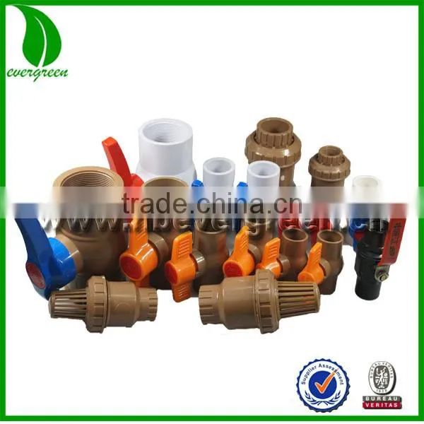 blue handle upvc double union ball valve with socket end