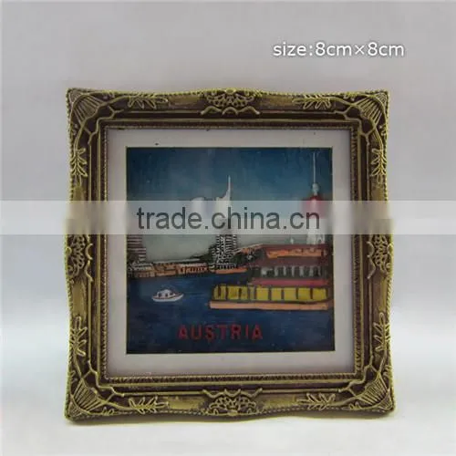 Plastic photo frame fridge magnet