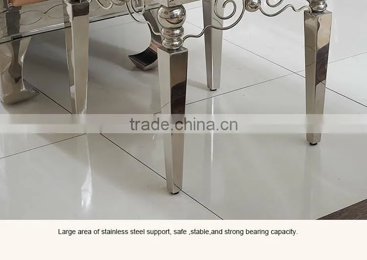 D398 Modern Living Room Furniture Stainless Steel Marble Side Table