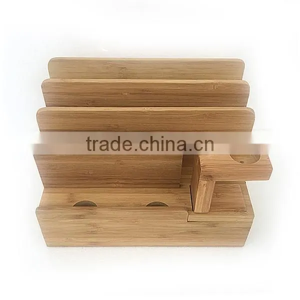 OEM mobile phone stand,multi-function bamboo bracket wholesale