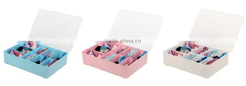 Colorful 9Lattices Plastic With Covered Underware Storage box