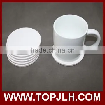 Promotional gift sublimation white blank round ceramic coasters