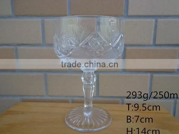 clear ice cream candy glass cup for wholesale
