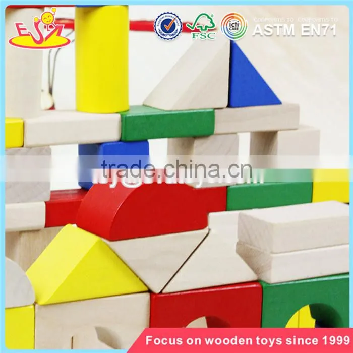 wholesale colorful 80 pieces kids wooden toy building blocks best sale children wooden building blocks W13A137
