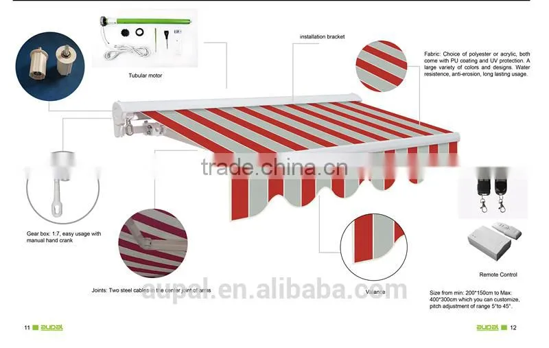 Manual 8.2'*6.6' Retractable patio deck awning outdoor sun shade canopy shelter, hot sale in Ebay,Trade assurance supplier