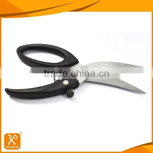 9'' Stainless steel blade materil plastic handle spring poultry scissors