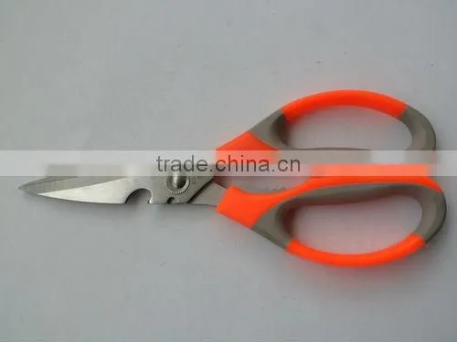 8" stainless steel kitchen hot scissors with rubber handle