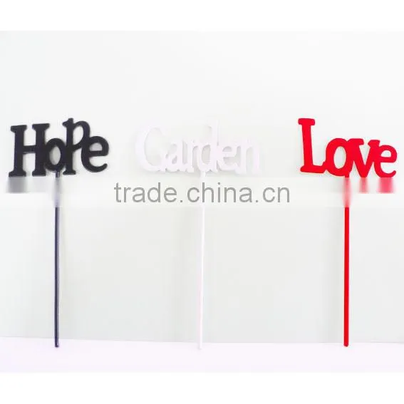 Hope love word sign plant maker garden tag stakes