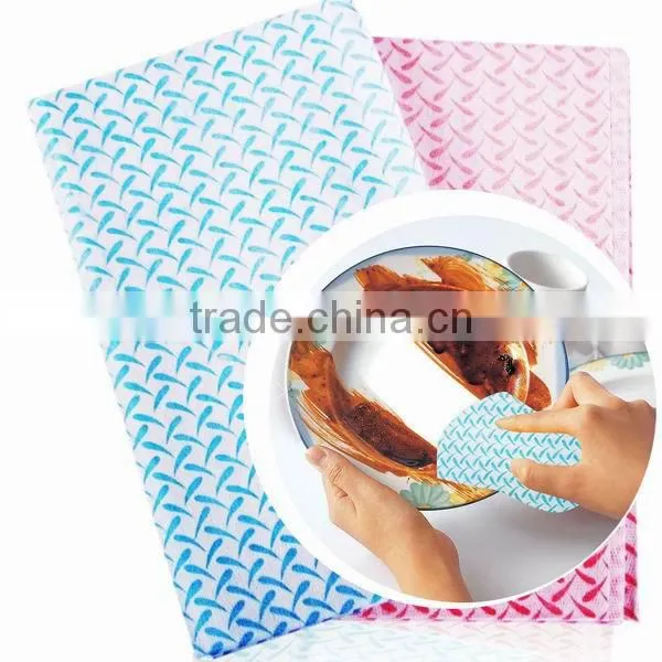 printed needle punched bamboo fiber super non-woven cleaning cloth