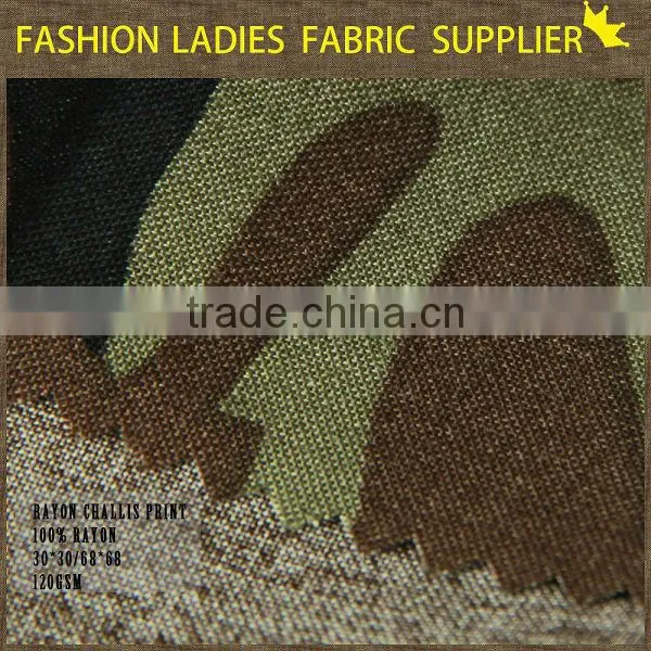 shaoxing cichengtex print rayon fabric, camouflage style fabric