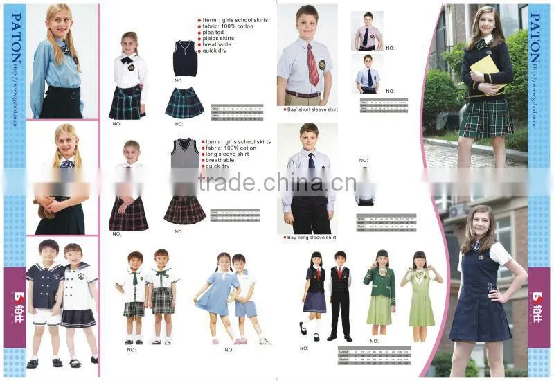 lastest summer school uniforms with student shirts short pants and skirt