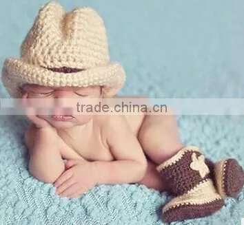 OEM Manufacturer Cute Baby Infant Newborn Handmade Crochet Beanie Hat Clothes Baby Photograph Props