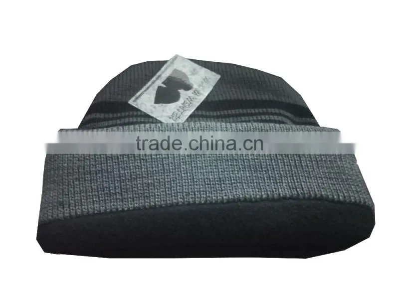 knitted high quality sports beanie hat polar fleece cheap beanie hats