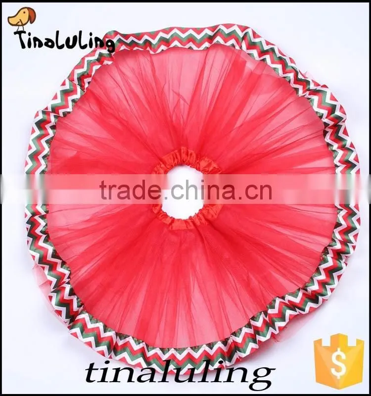 2016 latest new arrival tulle skirts kids christmas green tutus baby pettiskirts with satin ribbons