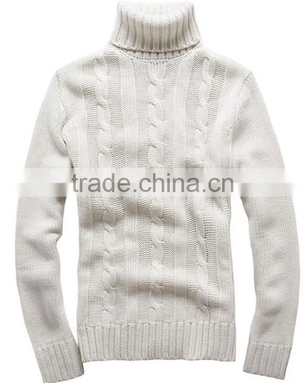 Men's fashion cable pullover turtle model sweater