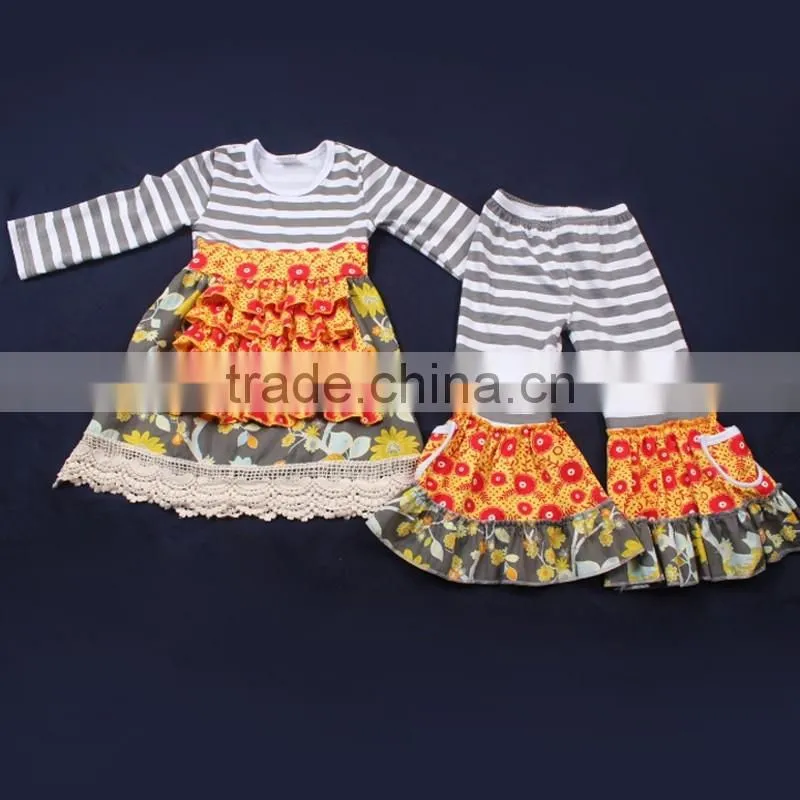 Flower Frilly Ruffle Pattern Beautiful Teen Girl Clothing Set LBYTZ001-47