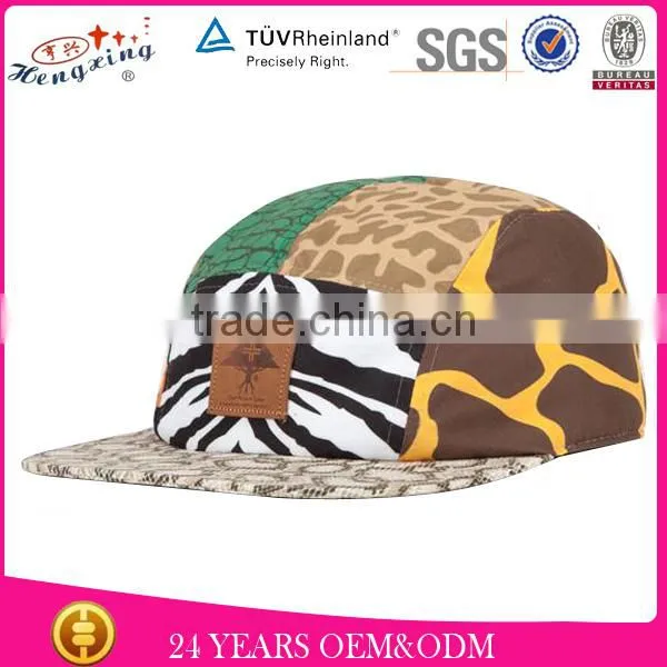 Belt strap print custom 5 panel camp hat