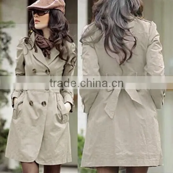 MOQ 1 pc hot sale casual design spring new Korea style slim with belt comfortable sport windbreaker women coat