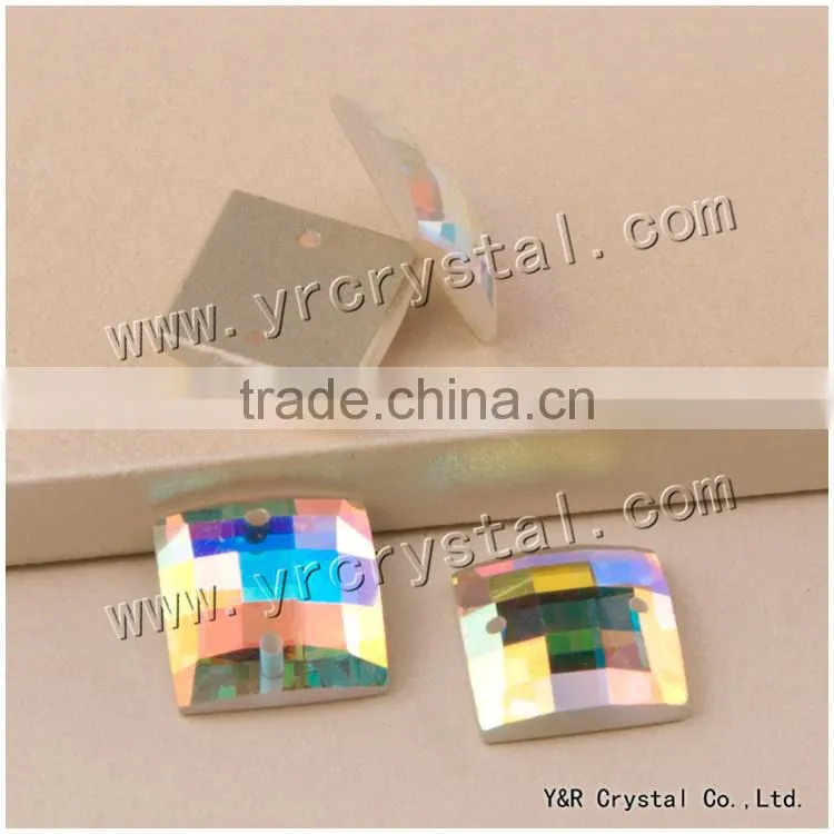 Round Crystal AB Flat Back Glass Mirror Stones for Wall
