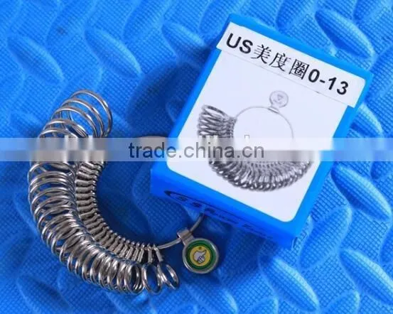 US 0-13 Metal Finger Ring Sizer Ring Measuring Gauge Jeweler Sizing Tool Silver Gold Jewelry Making Tool