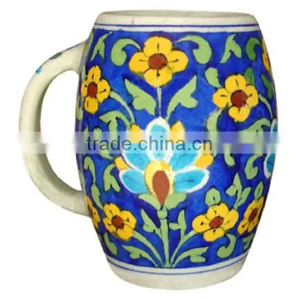 Vintage Beer Mugs Online | Jaipur Blue Pottery Ceramic Cups