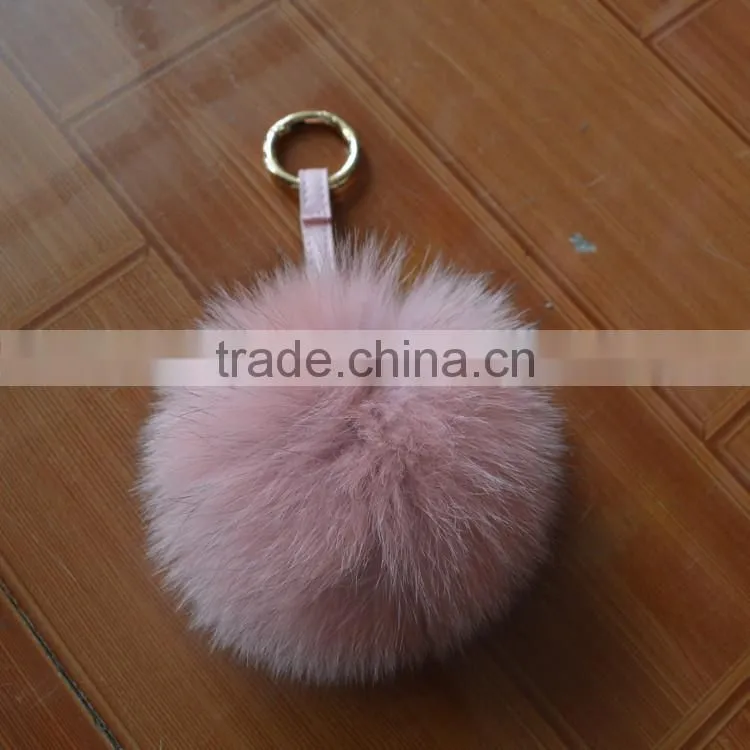 SJ747-01 New Arrival Hot Sale Fur Accessory Fox Key Chain Fur Pom pom