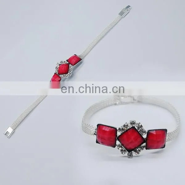 Nice design elegant gem stone ruby fashion magnetic bracelet