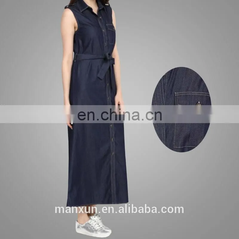 Nice Design Lady Causal Clothing Navy Blue Jean Skirt Open Front Button Women Dress Wholesale 2016