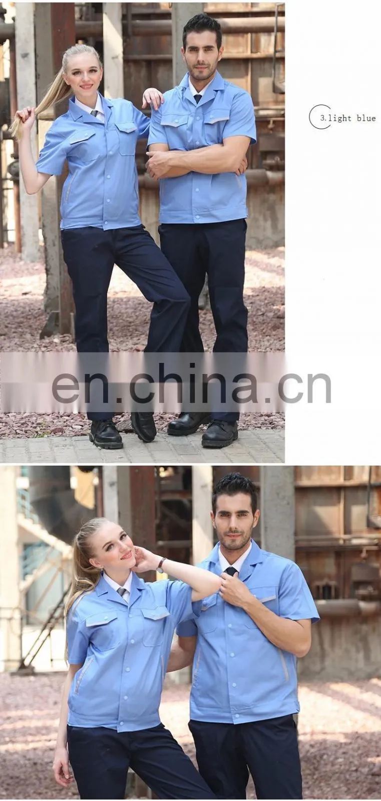 China Manufacturer Polyester Men Work Overalls Summer Work Coveralls with Short Sleeve