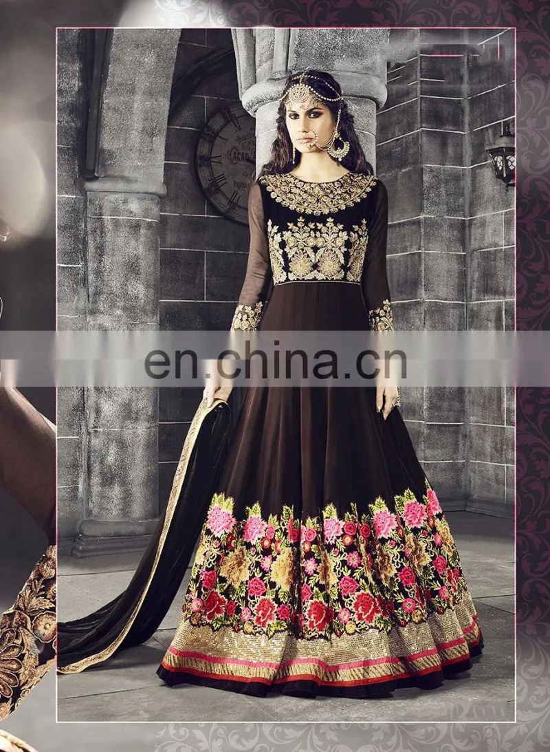 Red Colored Pure Georgette Heavy Designer Suit.