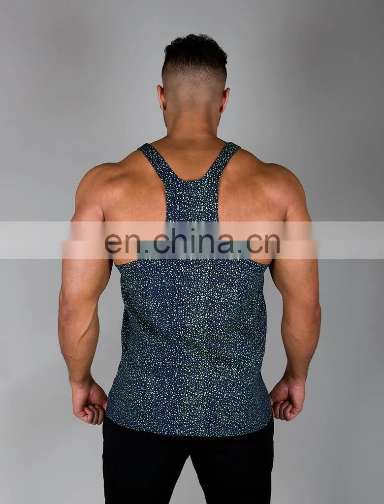Trade Assurance Yihao 2015 Mens Sports Gym Wear Clothing Blended Cotton Stringer Vest Tank Top