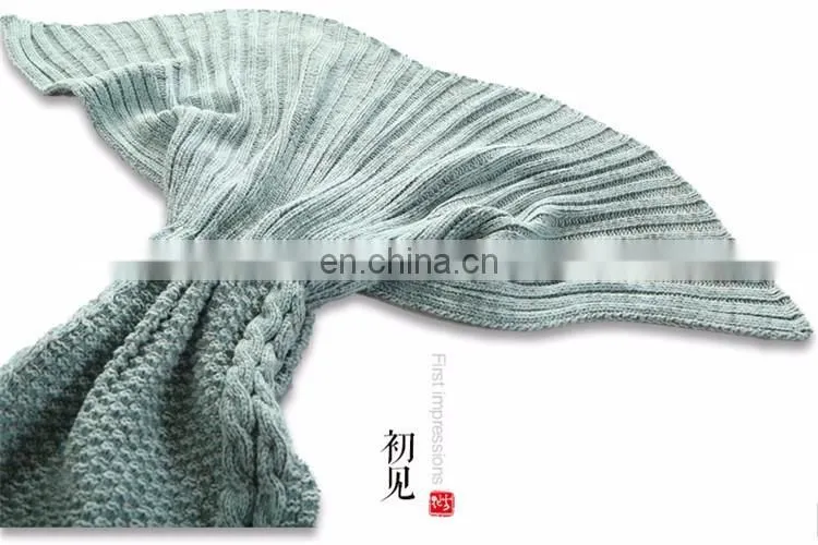 Wool knitted Mermaid Tail blanket handmade crochet mermaid blanket adult throw bed Wrap super soft sleeping bag