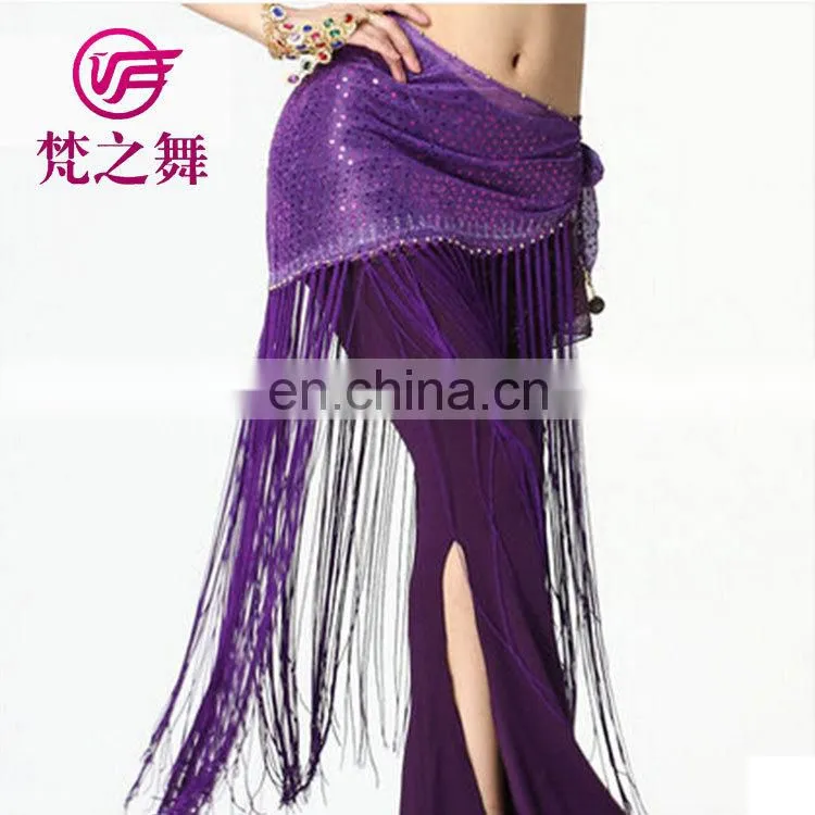 Egyptian multy colors shiny fabric fringe tassel belly dance hip scarf Y-2013#