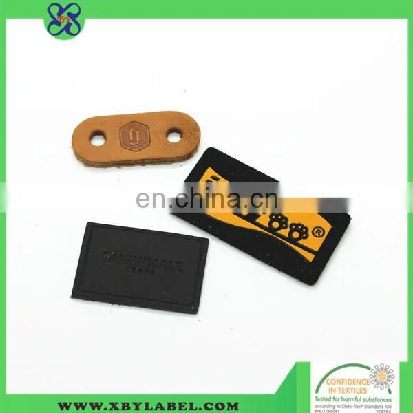 Fake leather clothing rubber patches leather label