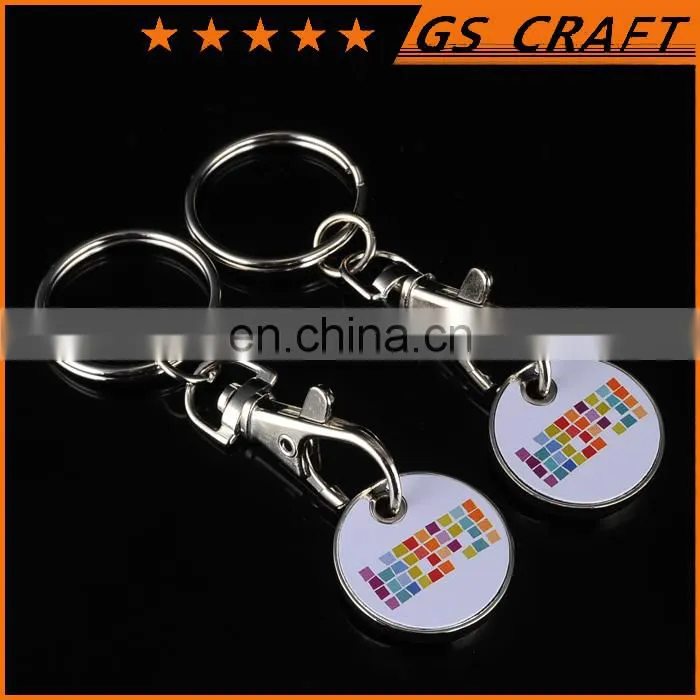 Printed custom logo trolley coin,round shape shopping trolley coin